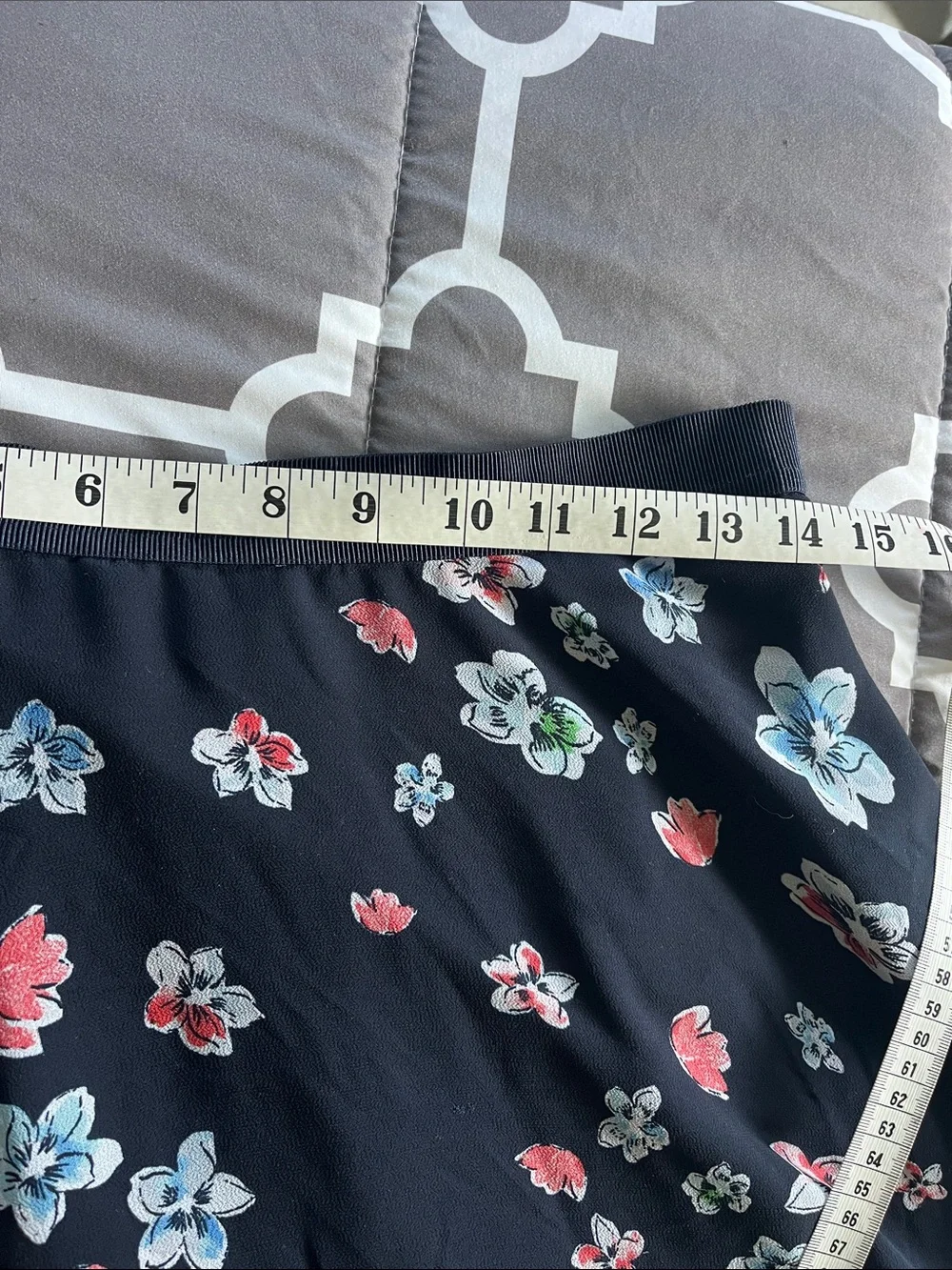 Ann Taylor Black Maxi Skirt with Pink and Light Blue Floral Print
